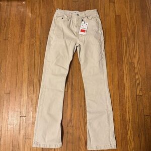 Zara High Rise Slim Flare Split Hem Tan Jeans - Women’s 6